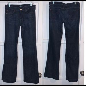 7 for all mankind wide leg dojo dark wash size 29